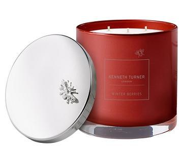 Kenneth Turner Winter Berries 3 Wick Candle in Glass