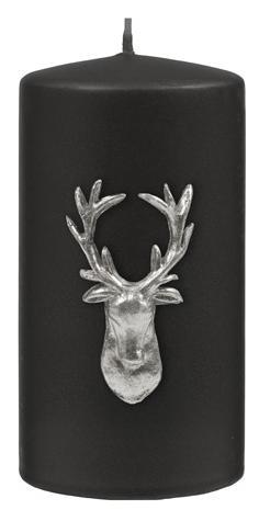 Kenneth Turner Stag Pillar Candle - Black