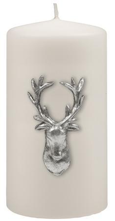 Kenneth Turner Stag Pillar Candle - White